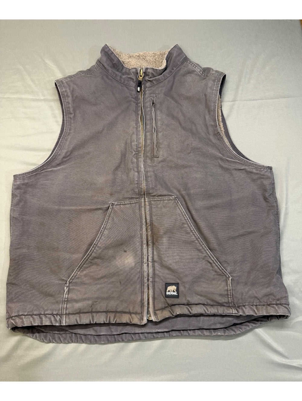 Berne Sherpa-Lined Zip Work Vest Gray 2XL